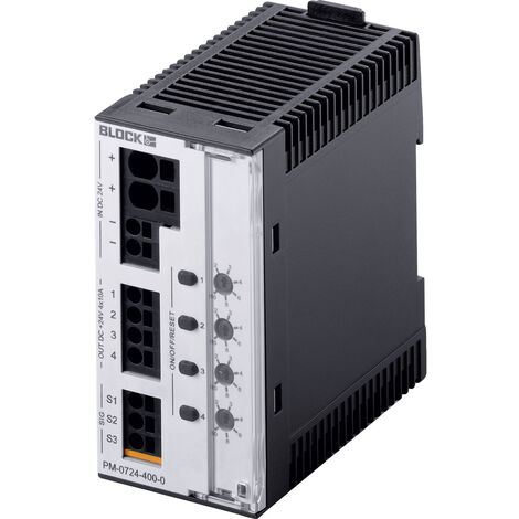 BLOCK PM 0724-400-0 Elektronischer Schutzschalter  24 V/DC 10 A  Anzahl Ausgänge:4 x  Inhalt 1 St.