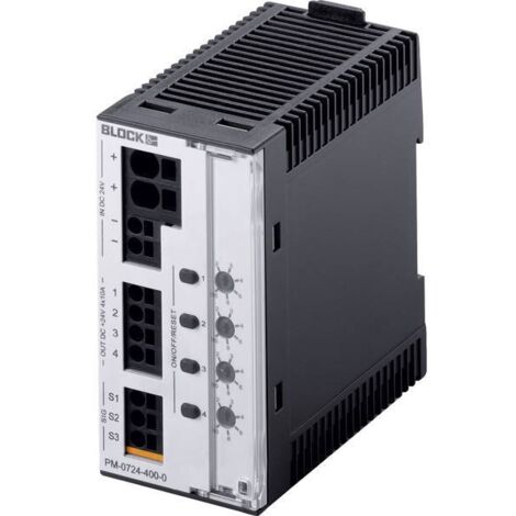 Block PM-0724-400-0 Interruttore elettronico 24 V/DC 10 A Num. uscite:4 x Contenuto 1 pz.