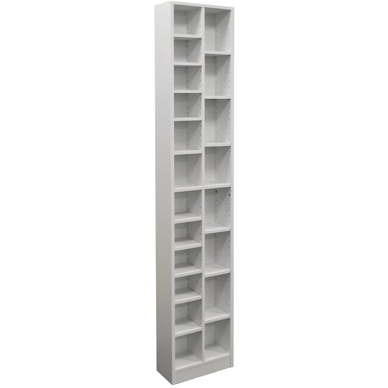 BLOCK - Tall Sleek 360 CD / 160 DVD Media Storage Tower Shelves - White