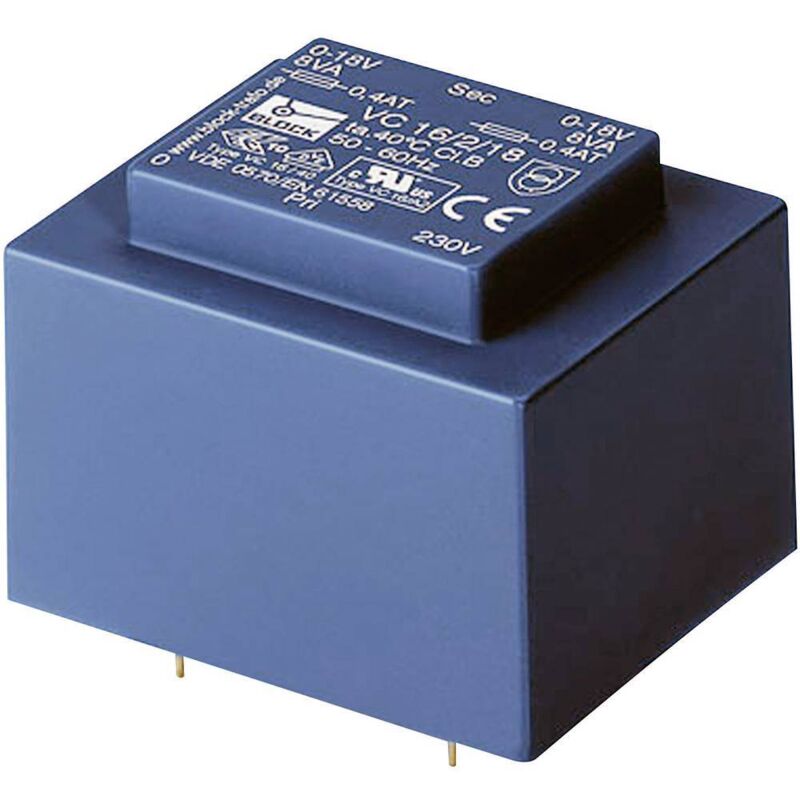 Vc 10/2/12 transformateur pour circuits imprimés 1 x 230 v 2 x 12 v/ac 10 va 416 ma - Block