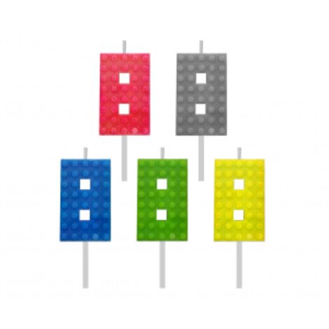 Blocks Geburtstagskerze, Zahl 8, Höhe 5,5 cm