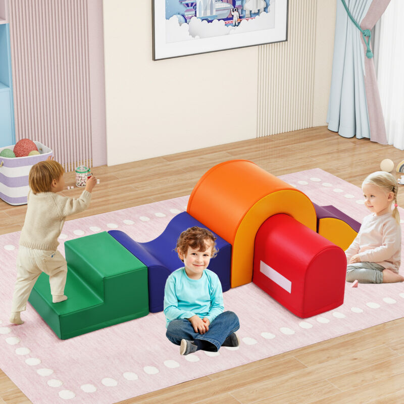 Redom - Blocs de construction géants 5 en 1 en mousse souple colorée pour enfants – Parfaits pour le jeu créatif, l'escalade, le ramper et le