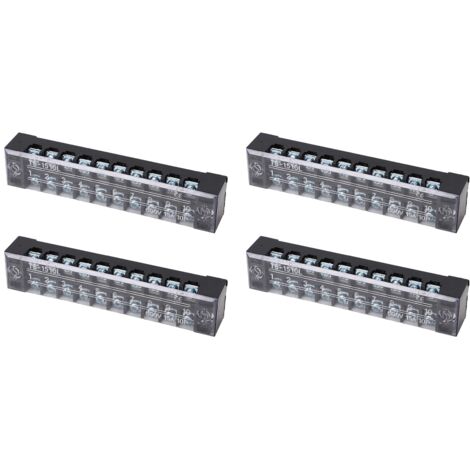 Blocs de jonction 15A 600V, 4 unités double rangée 10 positions, pour éclairage tunnel, pont et installations électriques