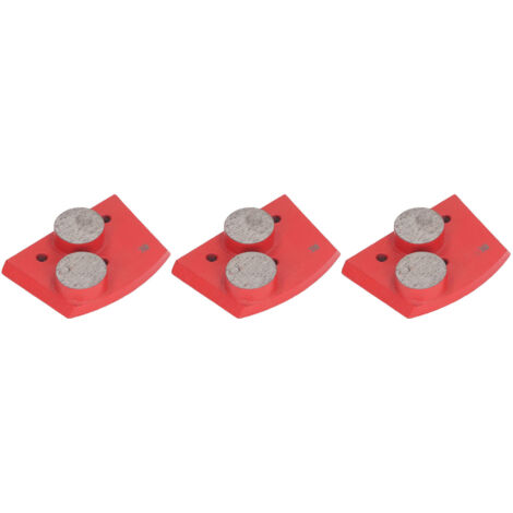 Blocs de meulage diamant, bloc de polissage pour ciment, béton, peinture de sol, 2 segments, grain 30, rouge, 3 pièces