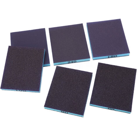 Blocs de ponçage double face 6 pièces, grains 60-320 pour bois et élimination de rouille
