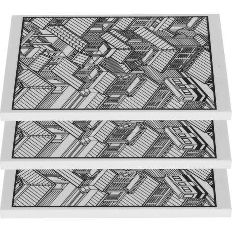 Blocs de Sculpture en Caoutchouc Motif Maison Japonaise 14.9 x 9.9 x 0.8cm - Lot de 3 Pièces