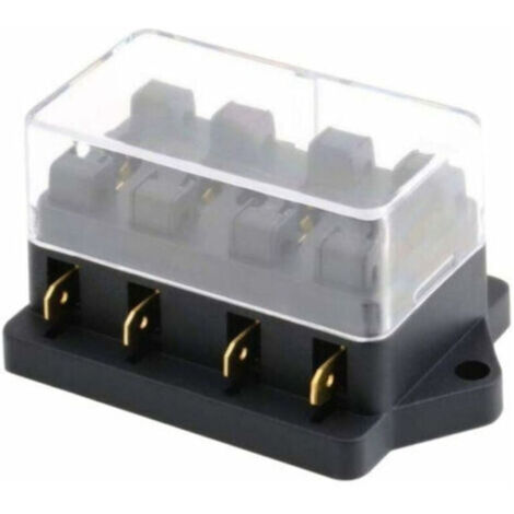 Blocs Fusible Lame Véhicule Automobile 12V 24V 4 Voies Boîte à Fusibles Voiture ATC ATO Porte Fusible Imperméable Protection