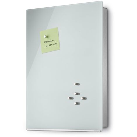 Blomus Armadietto Portachiavi o lavagnetta Magnetica in Vetro in Acciaio Inox, Bianco, 40 x 30 cm