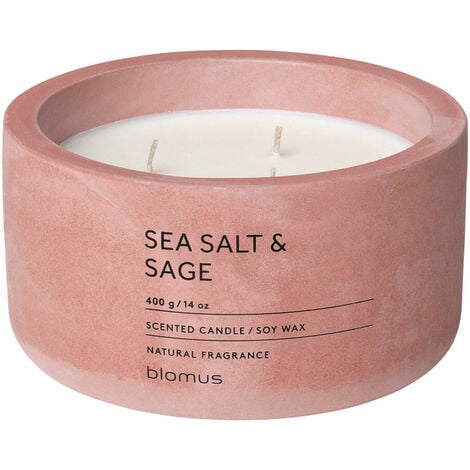 Blomus FRAGA Duftkerze Sea Salt & Sage, Duft Kerze, Candle, Beton, withered  rose, 7 cm, 65956
