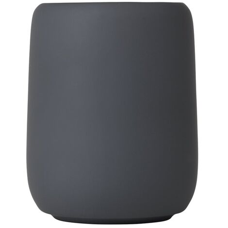 blomus SONO - Portaspazzolino in ceramica, grigio Magnet, soft-touch, per spazzolino e dentifricio (altezza x larghezza x profondità: 10 x 8 x 8 cm, diametro: 8 cm, formato: 300 ml, 69041)