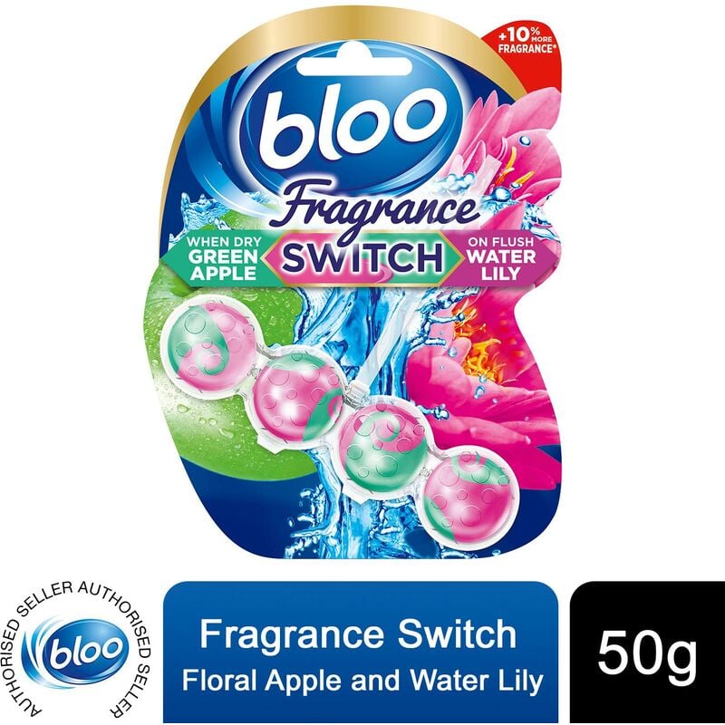 Toilet Rim Blocks Fragrance Switch Water Lily & Green Apple Premium, 50g - Bloo