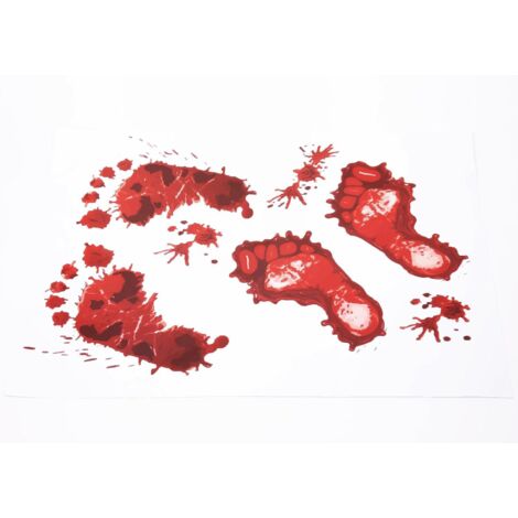 Bloody Footprints & Blood Splats Halloween Clings Decoration
