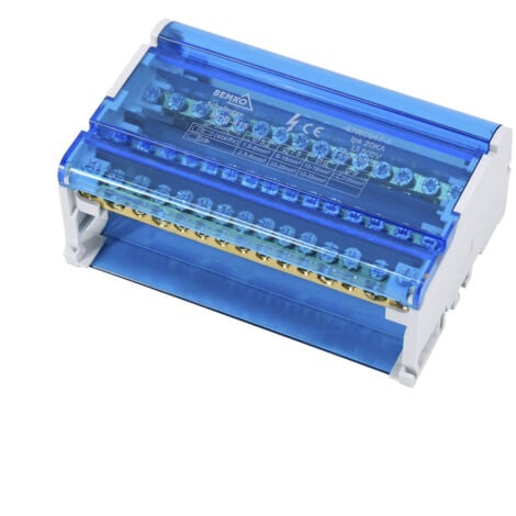 BEMKO Bloque de distribución modular 60 - 4x15 - Rail TH35 - IP20 - Compacto 86x132x50mm