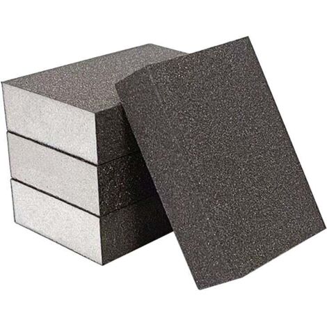Bloque de lijado de cuatro lados KZQ, esponja para pulir y lijar, esponja para lijar para madera, metal y pintura, juego de esponjas de grano áspero, bloque de lijado manual de arcilla, uso húmedo y s