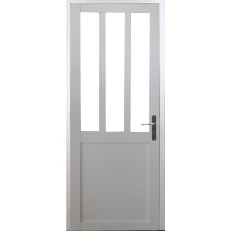 Bloque de puerta de taller blanco H204 x L73 cm con tablero lateral izquierdo GD MENUISERIES