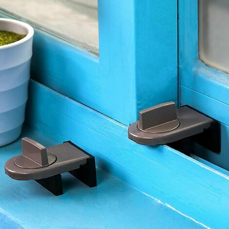 Bloque gris pour portes et fenêtres coulissantes pour la sécurité de bébé et anti-vol (2 pcs) DRIVE