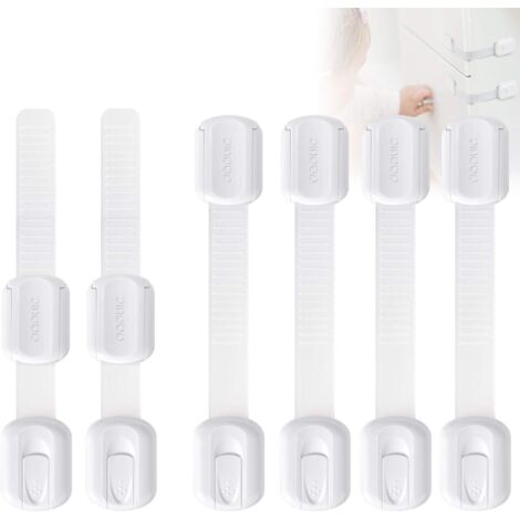 Bloque Porte Bébé Verrouillage Sécurité - [Lot de 6] Serrures Verrous Loquets de Sécurité Pour Bébé et Enfants Sur Placard, Armoires, Tiroirs, Fours, Réfrigérateurs
