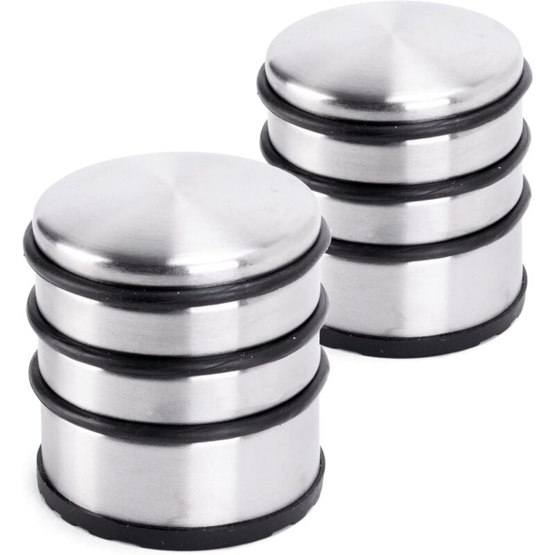 Bloque-Porte Butée de Porte Plat en INOX, 7x8cm (Lxh) Cale de Porte 1 kg pour Portes Lourdes - Butoir Design Acier Inoxydable antidérapant pour sols