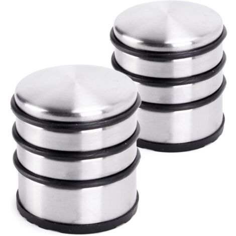 Bloque-Porte Butée de Porte Plat en INOX, 7x8cm (Lxh) Cale de Porte 1 kg pour Portes Lourdes - Butoir Design Acier Inoxydable antidérapant pour sols glissants - Set de 2 pièces