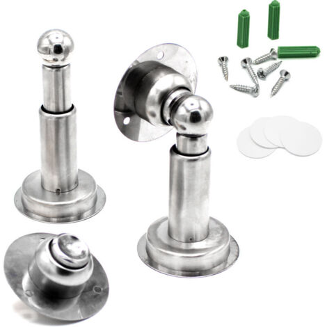 Bloque Porte Magnétique - Lot de 2 Bloques Porte Sol et Mur - Longueur Ajustable - Tête Aimantée - En Acier Inoxydable