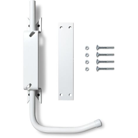 Bloque volet blanc droit standard pour volet PVC – Acier massif 14mm – Installation facile sans scellement – Adapté pour volets PVC