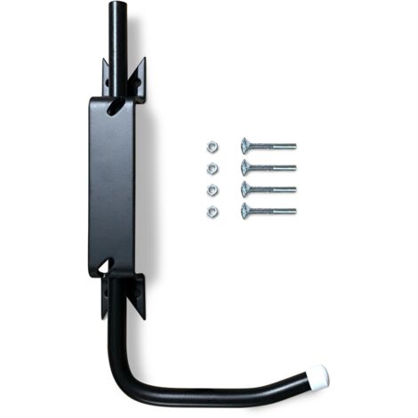 Bloque volet noir droit standard pour volet bois – Acier massif ∅ 14 mm – Pose facile sans scellement – Fixation directe sur le volet
