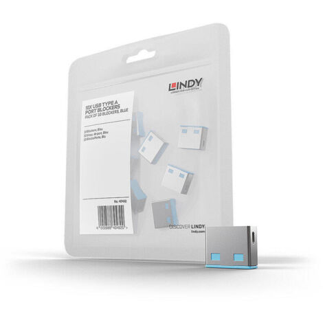 Bloqueador de puerto USB Lindy 10p sin llave, 40462