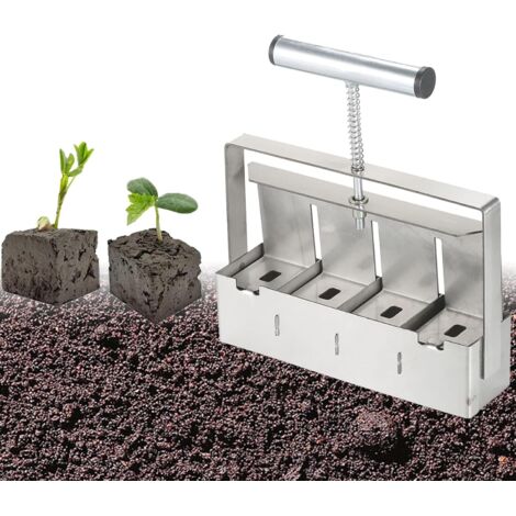 Bloqueador de tierra manual, herramienta de 2 pulgadas para la creación de bloques de tierra con mango antideslizante y cómodo para plantar, trasplantar e invernaderos.