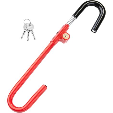 Bloqueo antirrobo para pedal de freno de coche con longitud ajustable para una distancia entre el volante y el pedal de 52 cm a 71 cm.