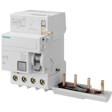 Bloqueo diferencial Siemens 4P 63A 30mA AC tipo 3 módulos para 5SY 5SM23450