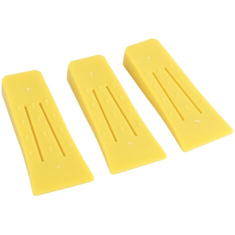 Bloques de motosierra de alta resistencia, 3 piezas, plástico amarillo de 5,5 cm, accesorios para cadena que facilitan el corte forestal y evitan que la barra guía se atasque.