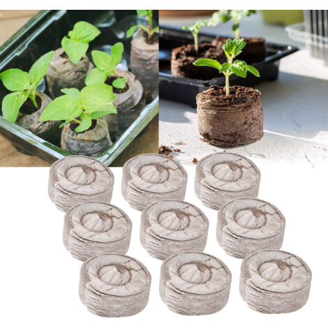 Bloques de tierra comprimida (50 piezas) + sustrato para el cultivo y la germinación de plantas, flores y huertos - bloque nutritivo de fibra de coco/piedra pómez (Φ40 x 10 mm)