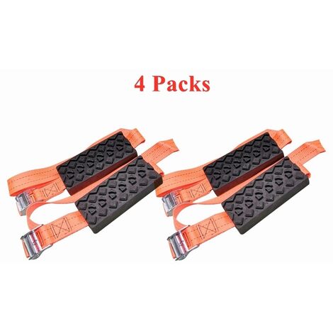 Bloques de tracción de neumáticos de coche antideslizantes, correas de neumáticos de arena y barro de emergencia para nieve, hielo, 2/4 paquetes universales,4 Packs