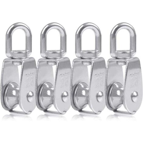 Bloques monobloque ZVD-4 de acero inoxidable 304, grúa de polea M25, carga giratoria de 150 kg