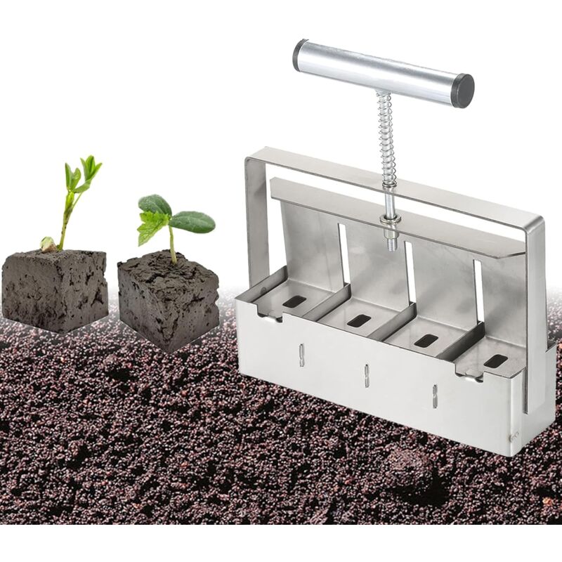 Bloqueur de Sol Manuel, 2 Pouces Outil de Blocage de Sol pour Fabricant de Blocs de Sol avec Poignée de Confort Antidérapante pour Plantation,