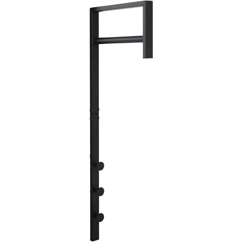 BLORF - Portant Mural Métal Noir avec Penderie et Patères