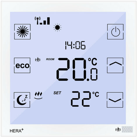BLOSSOM-IC INTELLIGENT CONTROLS blossom-ic Hera+ Funk-Raumthermostat Heizen+Kühlen, 4xAAA 1,5V