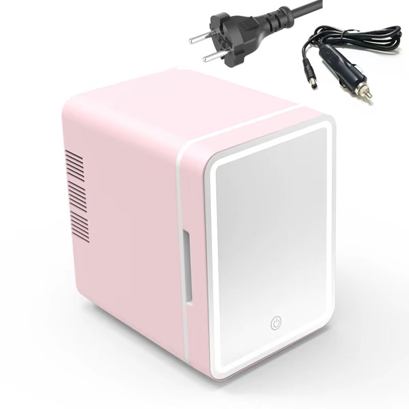 BLOSSOM Mini réfrigérateur 4L - Voiture/Maquillage/Skincare - Miroir + LED - USB - Blanc