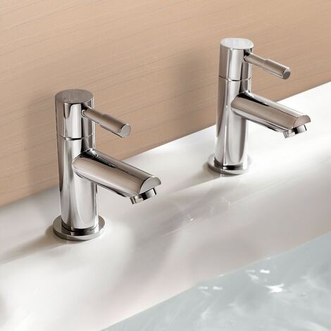 Blossom Modern Chrome Deck Mounted Hot & Cold Bath Filler Taps