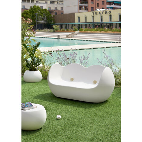 Blossy  Bianco originale slide di design per giardino esterno interno colorata moderna polietilene made in Italy sedia seduta poltrona