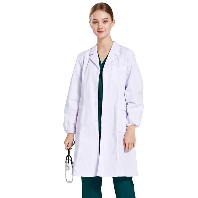 Blouse Blanche Chimie Lycee, Blouse chimie, Blouse blanche chimie, Laboratoire Blouse Medicale blanc manches longues Blouse medicale femme/homme,