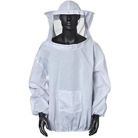Blouse Costume Équipement de Protection avec Chapeau Professionnel Anti Abeille pour Apiculture Apiculteur