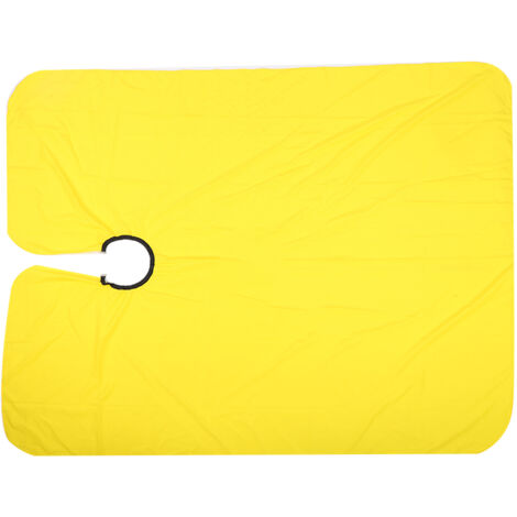 Blouse de coiffure réglable imperméable pour salon - Tablier coloration coupe-cheveux jaune 130x120 cm