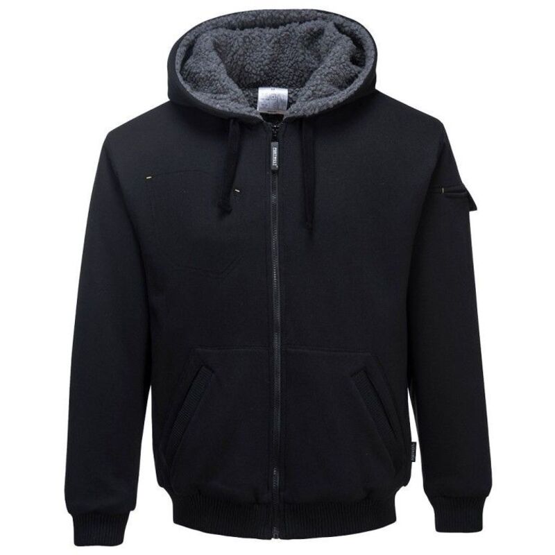 Portwest – Blouson à capuche en polaire 280g – Doublure Sherpa 300g – 6 poches pratiques pour rangement – Pour activités extérieures