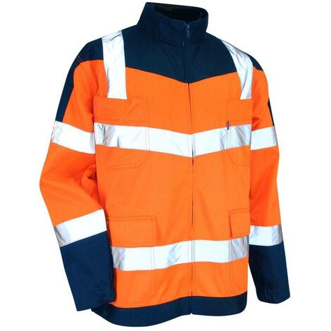 Veste Haute Visibilité orange / bleu nuit sans metal LMA - plusieurs modèles disponibles