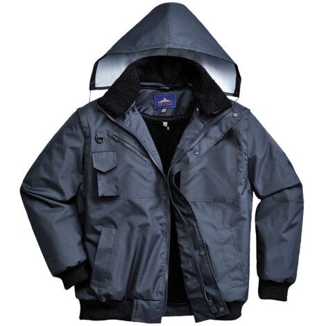 Blouson Bomber 4 en 1 couleur : Marine taille L - PORTWEST