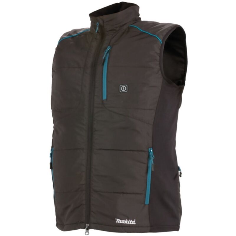 Makita – Gilet thermique taille XL – 3 niveaux de chauffage – Résistant au vent et hydrofuge – DCV202ZXL