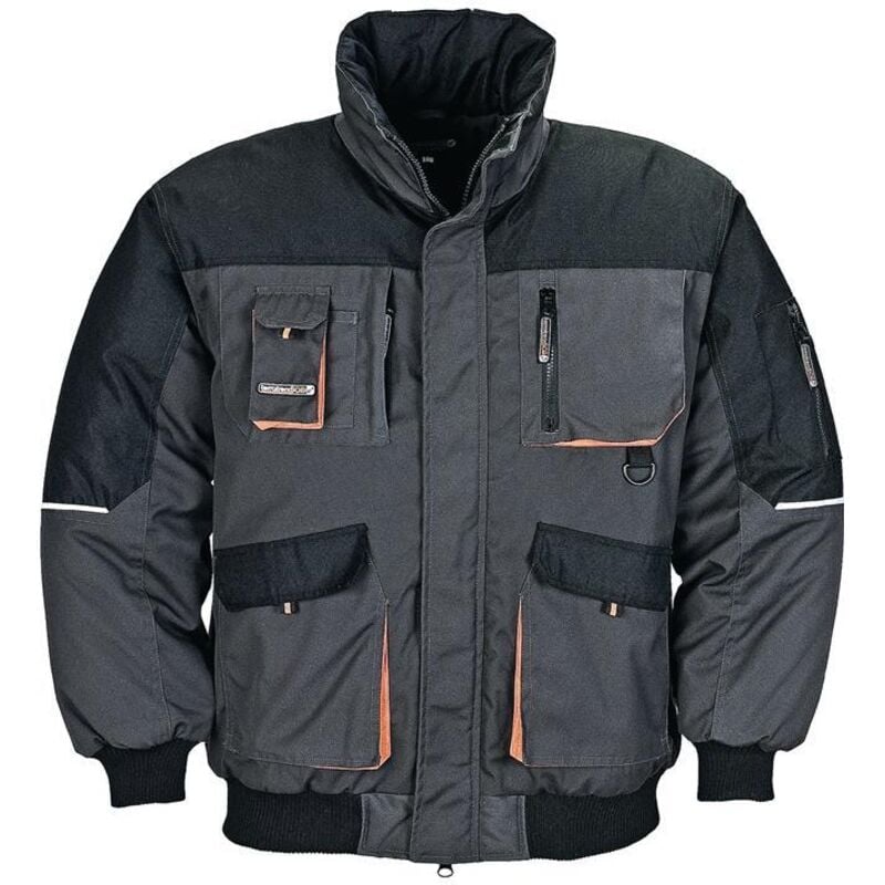 Terratrendjob - Blouson de pilote taille xl gris foncé/noir/orange 80 % pes / 20 % coton