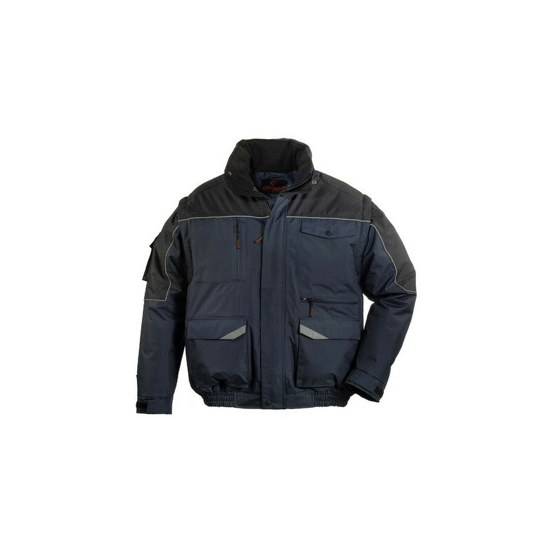 Coverguard - Blouson multipoches ripstop 2 en 1 navy/noir taille s 100% polyester