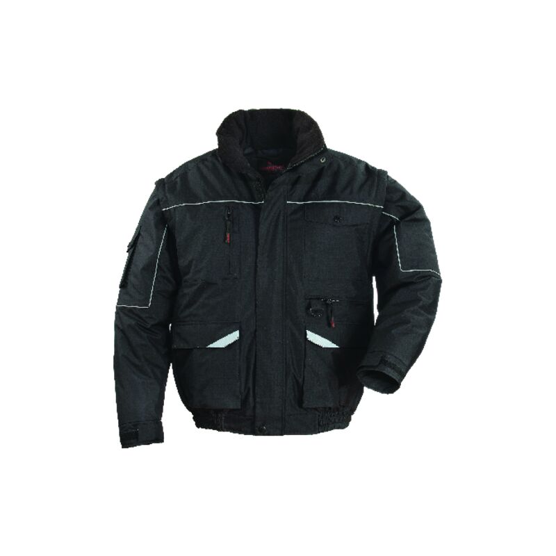 Blouson chaud de travail professionnel ripstop 2 en 1 - Noir m - 42/44